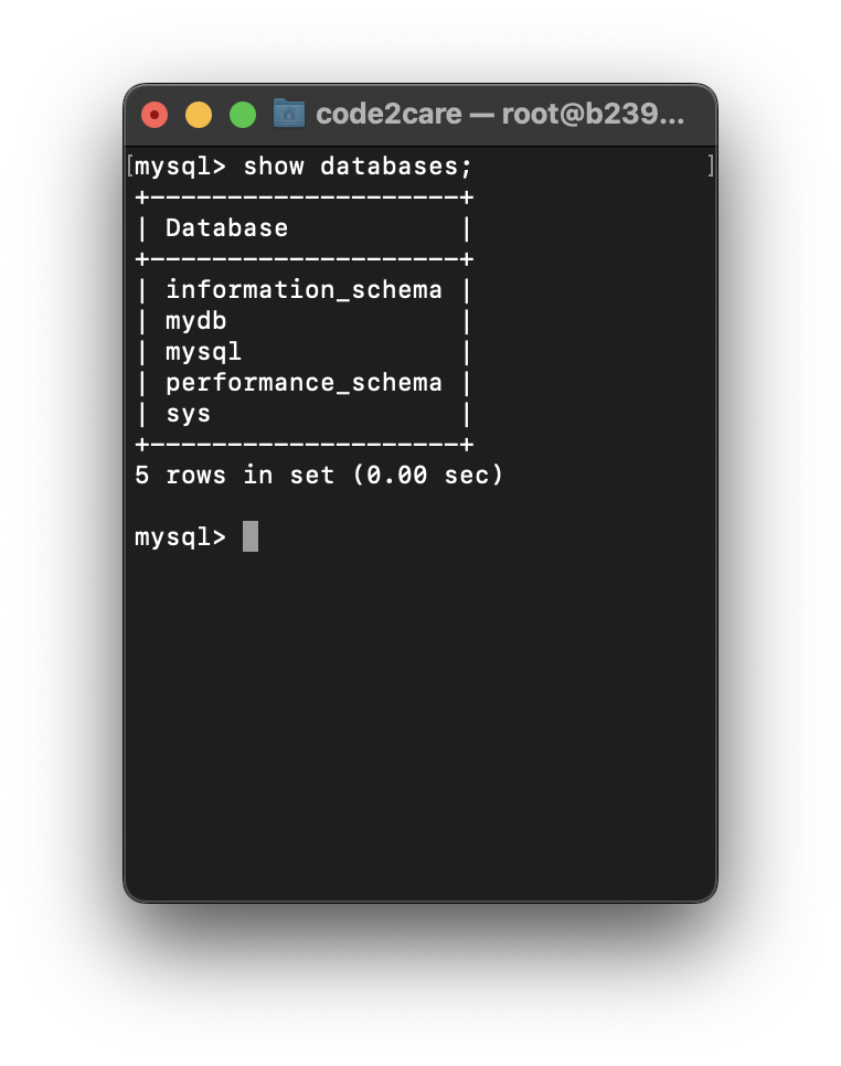 MySQL Show List of Databases in command Line